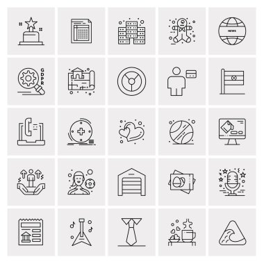 25 Evrensel İş Simgesi Vektörü Kümesi