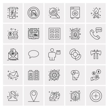 25 Evrensel İş Simgesi Vektörü Kümesi