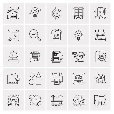 25 Evrensel İş Simgesi Vektörü Kümesi