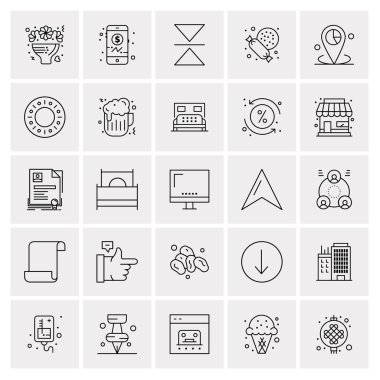 25 Evrensel İş Simgesi Vektörü Kümesi