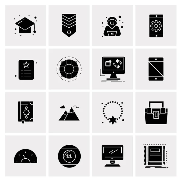 Conjunto de 16 Universal Business Icons Vector — Vetor de Stock