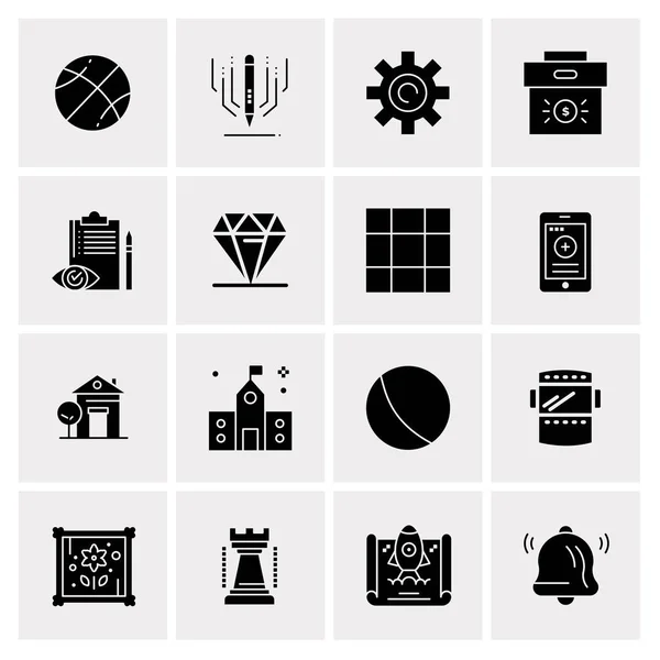 Conjunto de 16 iconos universales Vector de negocios — Vector de stock