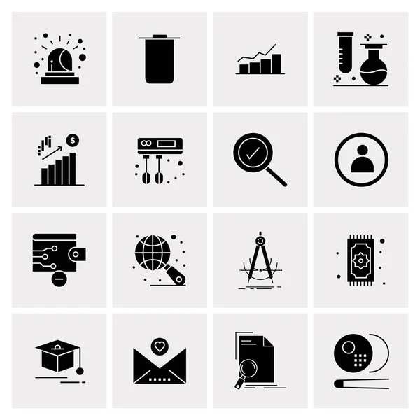 Conjunto de 16 iconos de negocio universales Vector — Vector de stock