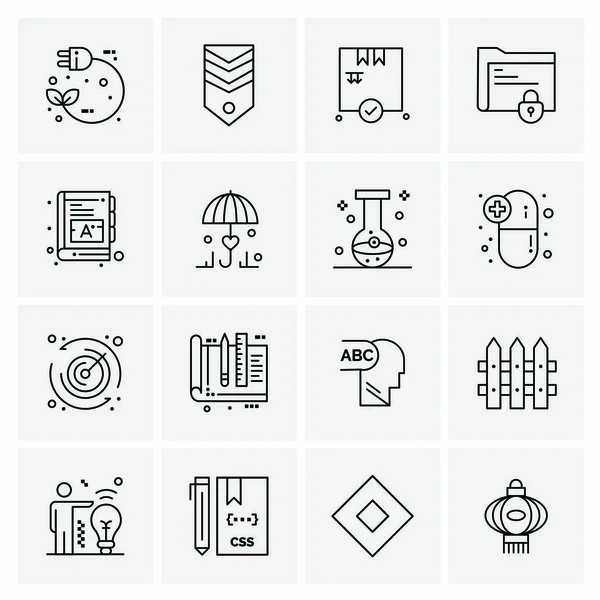 Conjunto de 16 iconos universales Vector de negocios — Vector de stock