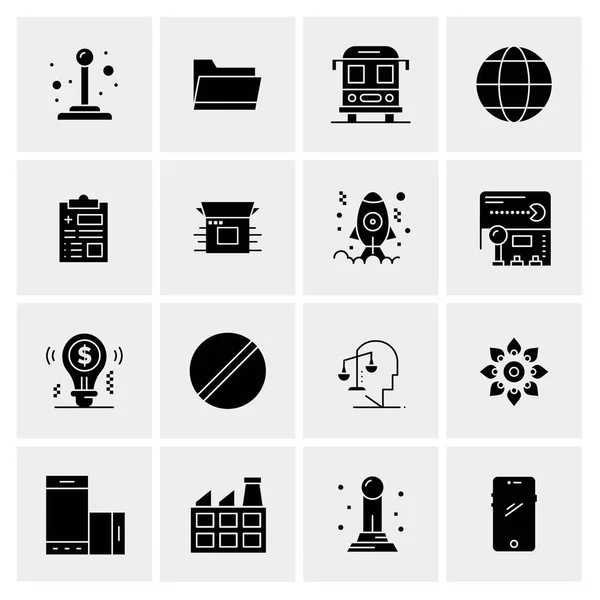 Conjunto de 16 iconos de negocio universales Vector — Vector de stock