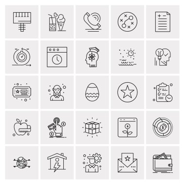 25 Evrensel İş Simgesi Vektörü Kümesi