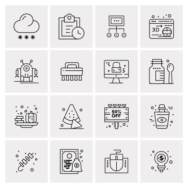 16 Evrensel İş Simgesi Vektörü