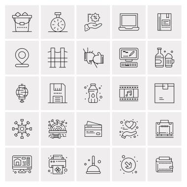 25 Evrensel İş Simgesi Vektörü Kümesi