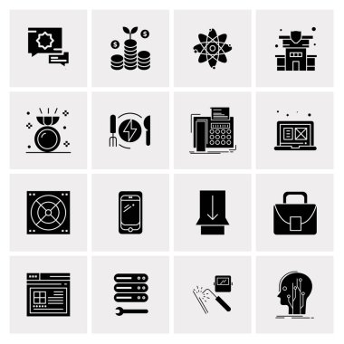 16 Evrensel İş Simgesi Vektörü