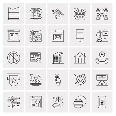 25 Evrensel İş Simgesi Vektörü Kümesi