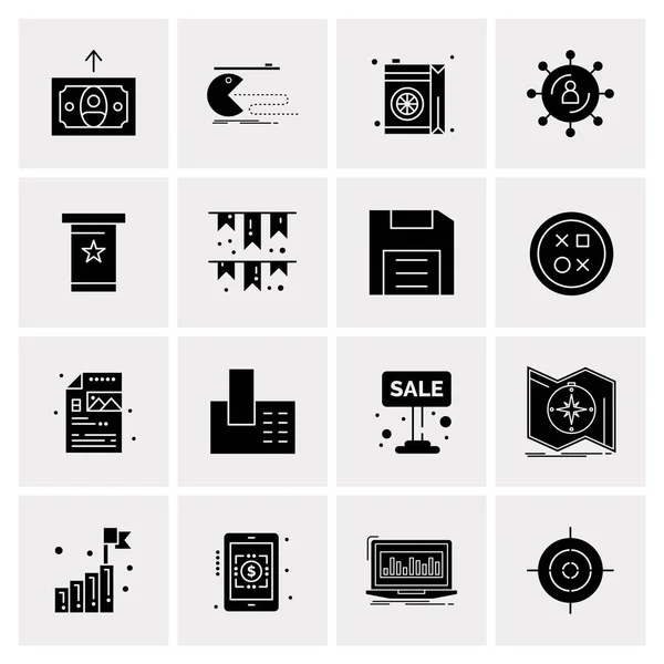 Set van 16 universele Pictogrammen Business Vector — Stockvector