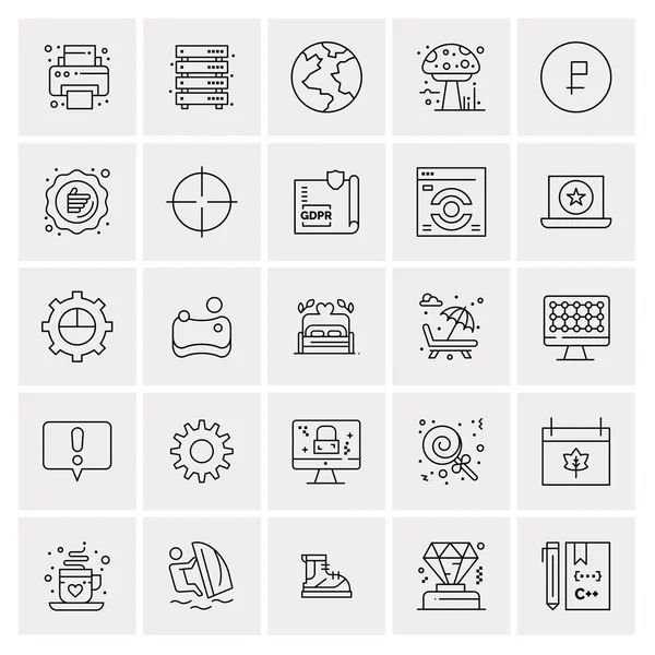 Набор из 25 векторов универсальных бизнес-иконок — стоковый вектор