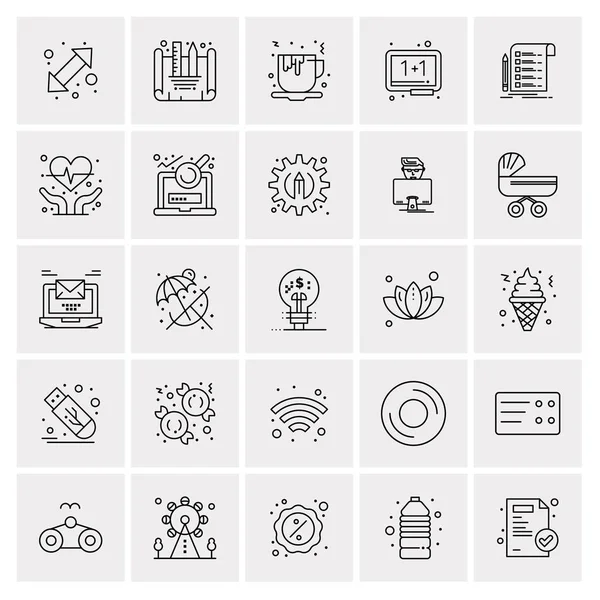 Set of 25 Universal Business Icons Vector — Stockový vektor