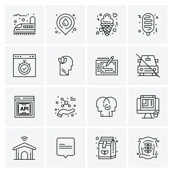 Conjunto de 16 iconos de negocio universales Vector — Vector de stock