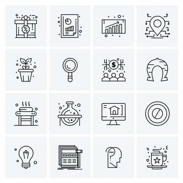 Conjunto de 16 iconos de negocio universales Vector — Vector de stock