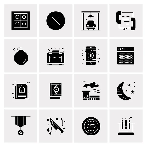 Conjunto de 16 iconos de negocio universales Vector — Vector de stock