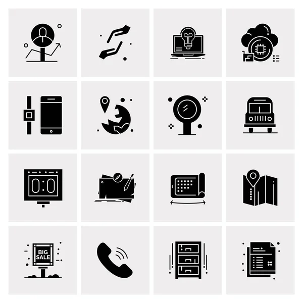 Set of 16 Universal Icons Business Vector — Stock Vector