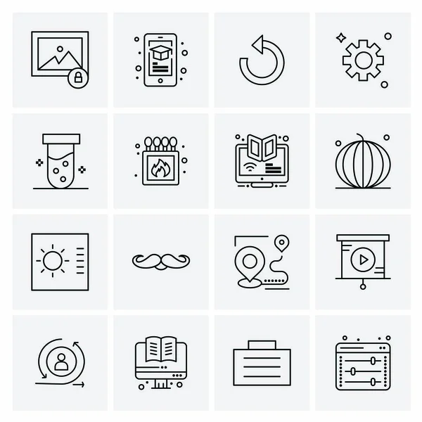 Conjunto de 16 iconos universales Vector de negocios — Vector de stock