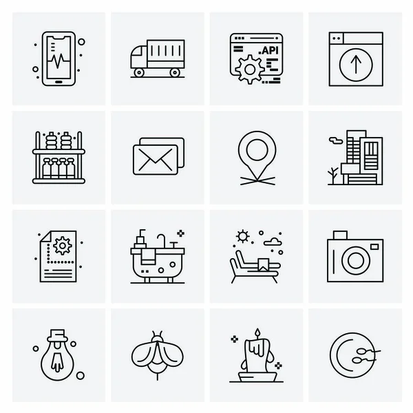 Conjunto de 16 Universal Business Icons Vector — Vetor de Stock