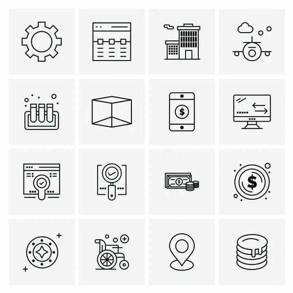 16 Universal Business Icons Vector. Creative Icon Illustration to use in web and Mobile Related project.