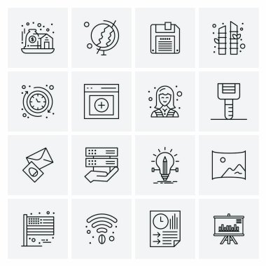 16 Evrensel İş Simgesi Vektörü