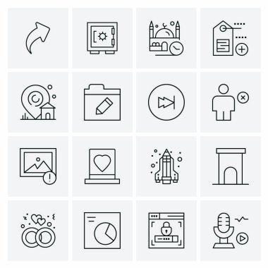 16 Evrensel Simge İş Vektörü