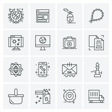 16 Evrensel İş Simgesi Vektörü