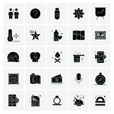 25 Evrensel İş Simgesi Vektörü Kümesi