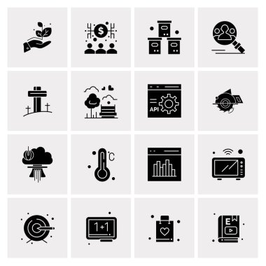 16 Evrensel İş Simgesi Vektörü