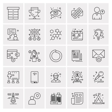 25 Evrensel İş Simgesi Vektörü Kümesi