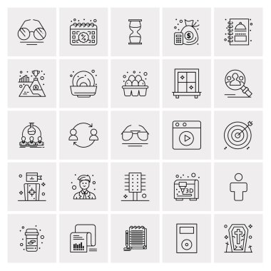 25 Evrensel İş Simgesi Vektörü Kümesi