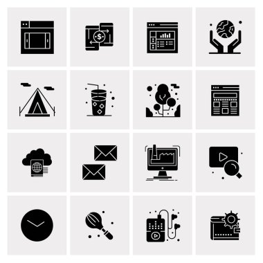 16 Evrensel İş Simgesi Vektörü