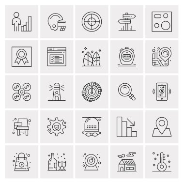 25 Evrensel İş Simgesi Vektörü Kümesi