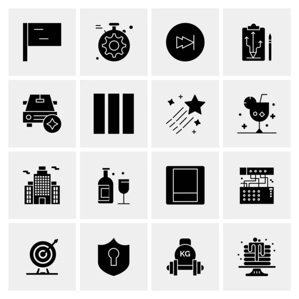 Set of 16 Universal Icons Business Vector — Stock Vector