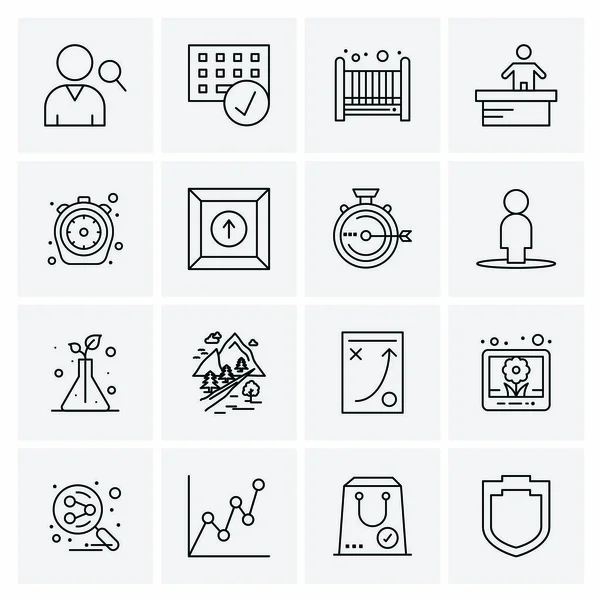 Set of 16 Universal Icons Business Vector — 스톡 벡터