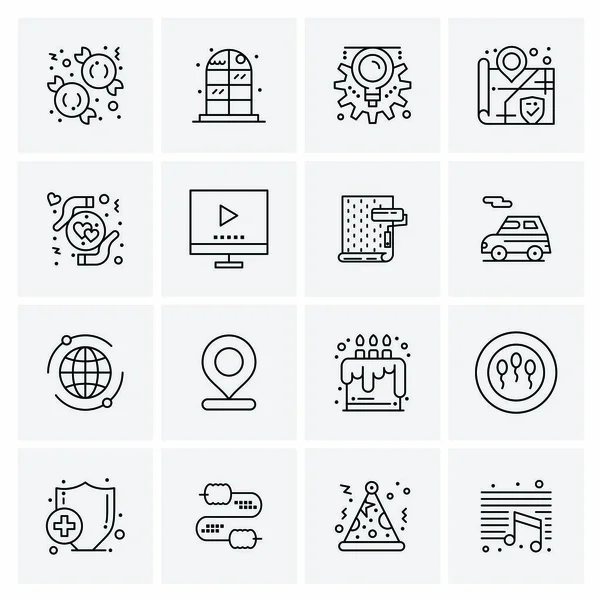 Conjunto de 16 iconos universales Vector de negocios — Vector de stock