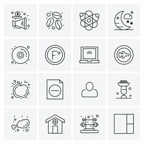 Conjunto de 16 iconos universales Vector de negocios — Vector de stock