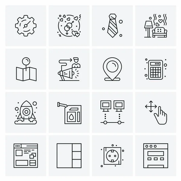 Conjunto de 16 iconos universales Vector de negocios — Vector de stock