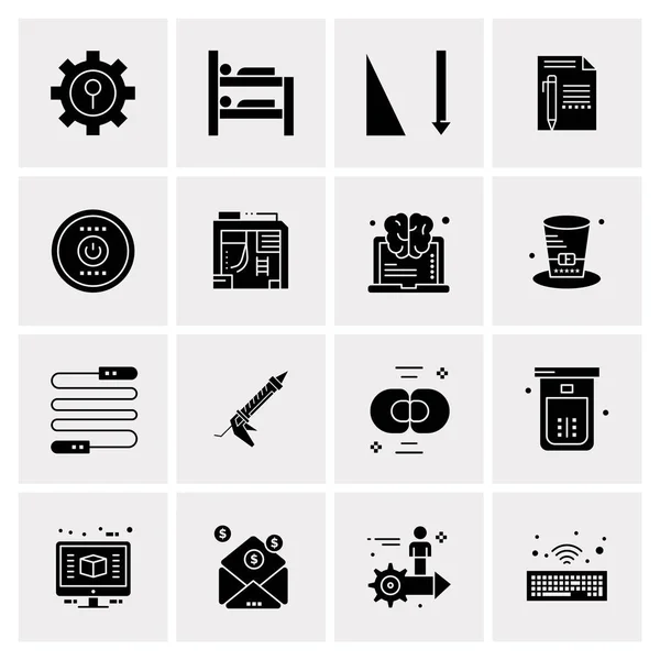 Conjunto de 16 iconos de negocio universales Vector — Vector de stock