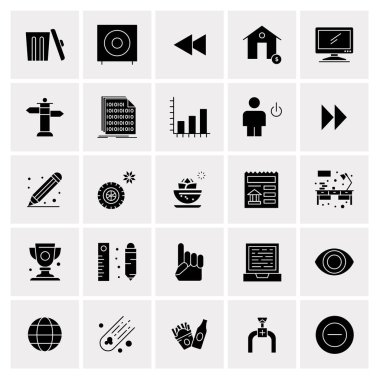 25 Evrensel İş Simgesi Vektörü Kümesi