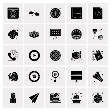 25 Evrensel İş Simgesi Vektörü Kümesi
