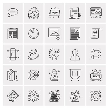 25 Evrensel İş Simgesi Vektörü Kümesi