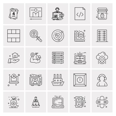 25 Evrensel İş Simgesi Vektörü Kümesi