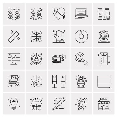 25 Evrensel İş Simgesi Vektörü Kümesi