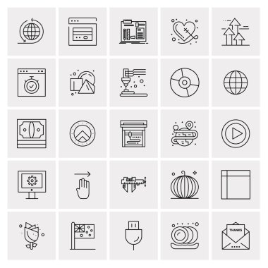 25 Evrensel İş Simgesi Vektörü Kümesi