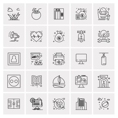 25 Evrensel İş Simgesi Vektörü Kümesi