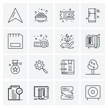 16 Evrensel İş Simgesi Vektörü