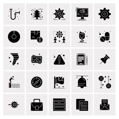 25 Evrensel İş Simgesi Vektörü Kümesi