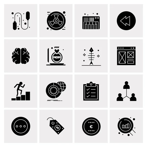 Conjunto de 16 iconos universales Vector de negocios — Vector de stock