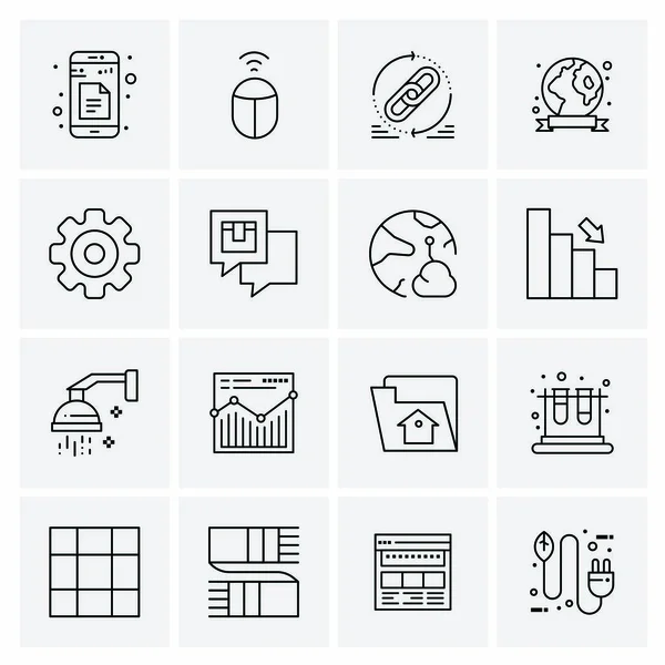 Conjunto de 16 iconos de negocio universales Vector — Vector de stock